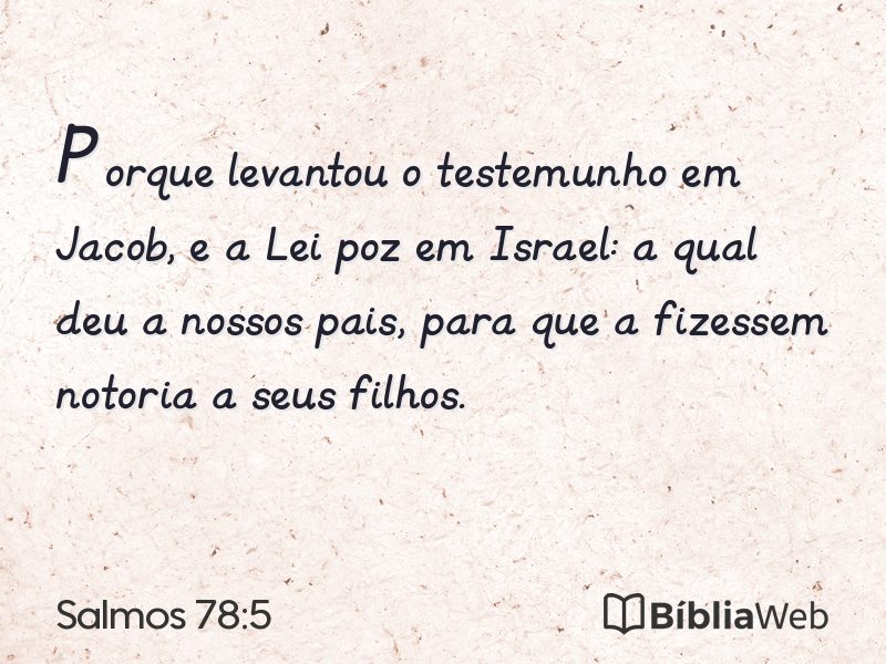Salmos 78:5 em imagem para compartilhar