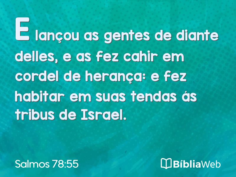 Salmos 78:55 em imagem para compartilhar