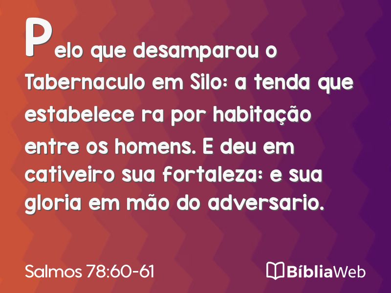 Salmos 78:60-61 em imagem para compartilhar