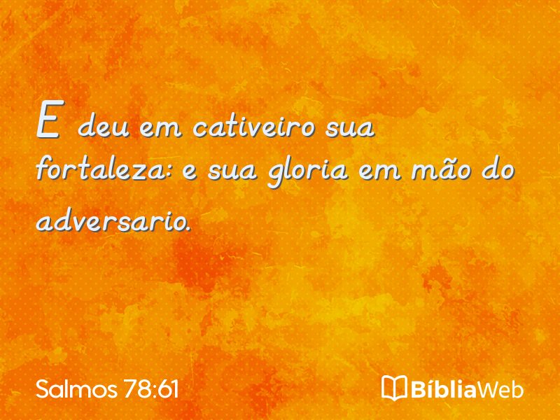 Salmos 78:61 em imagem para compartilhar