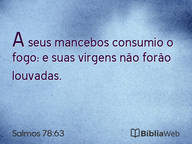 Salmos 78:63 em imagem para compartilhar