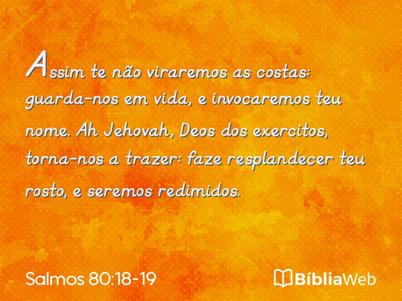 Salmos 80:18-19 em imagem para compartilhar