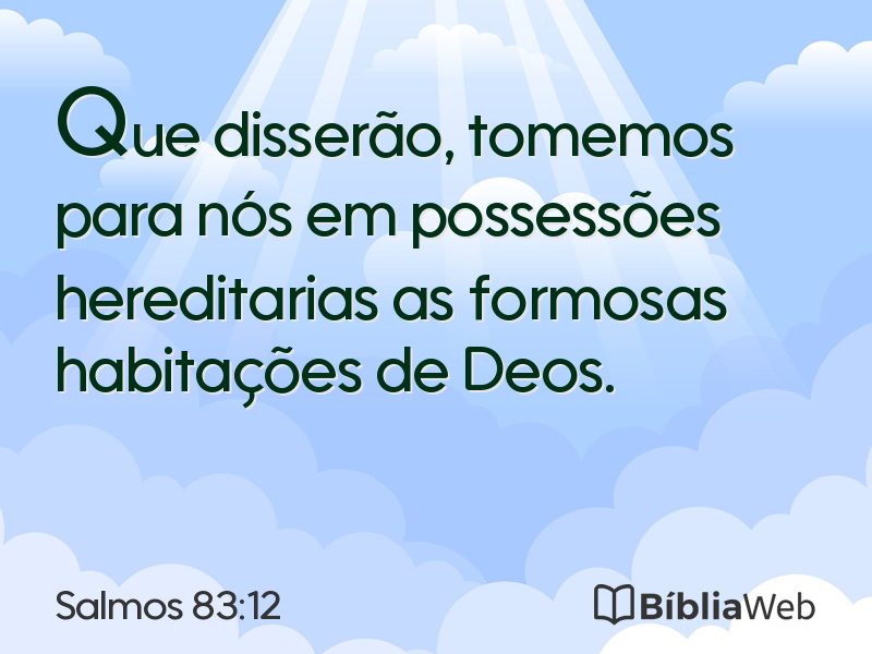 Salmos 83:12 em imagem para compartilhar