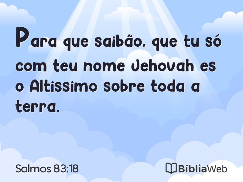 Salmos 83:18 em imagem para compartilhar