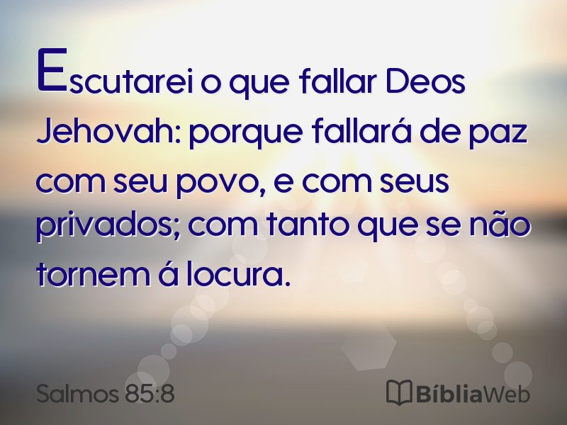 Salmos 85:8 em imagem para compartilhar