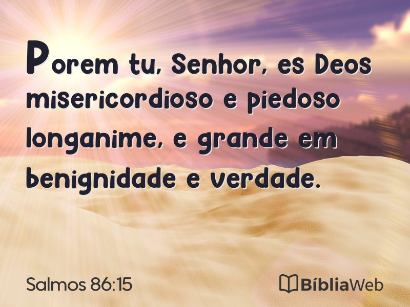 Salmos 86:15 em imagem para compartilhar