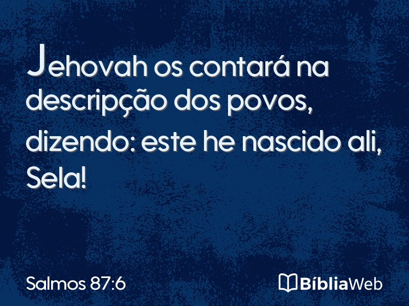 Salmos 87:6 em imagem para compartilhar
