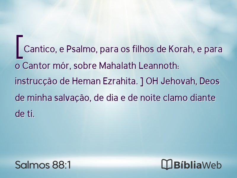 Salmos 88:1 em imagem para compartilhar