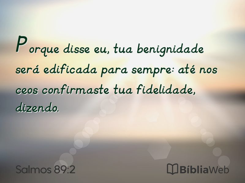Salmos 89:2 em imagem para compartilhar