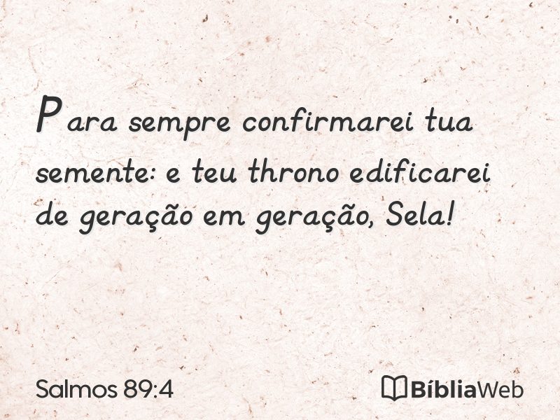 Salmos 89:4 em imagem para compartilhar