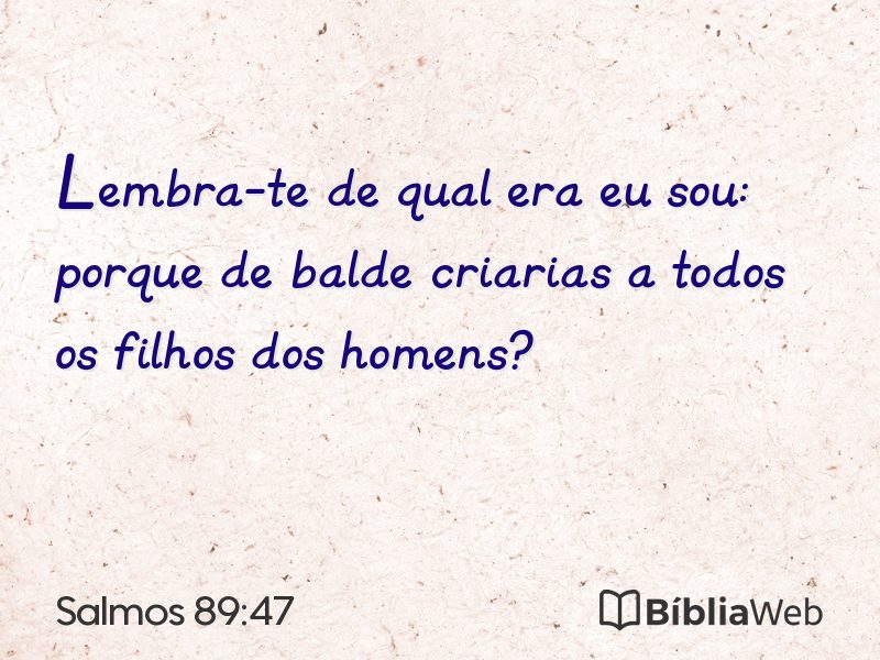 Salmos 89:47 em imagem para compartilhar