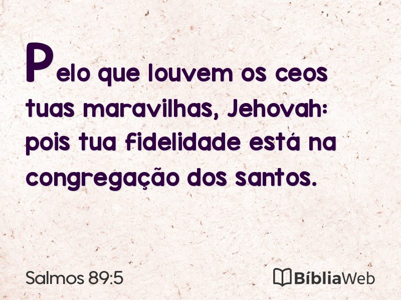 Salmos 89:5 em imagem para compartilhar