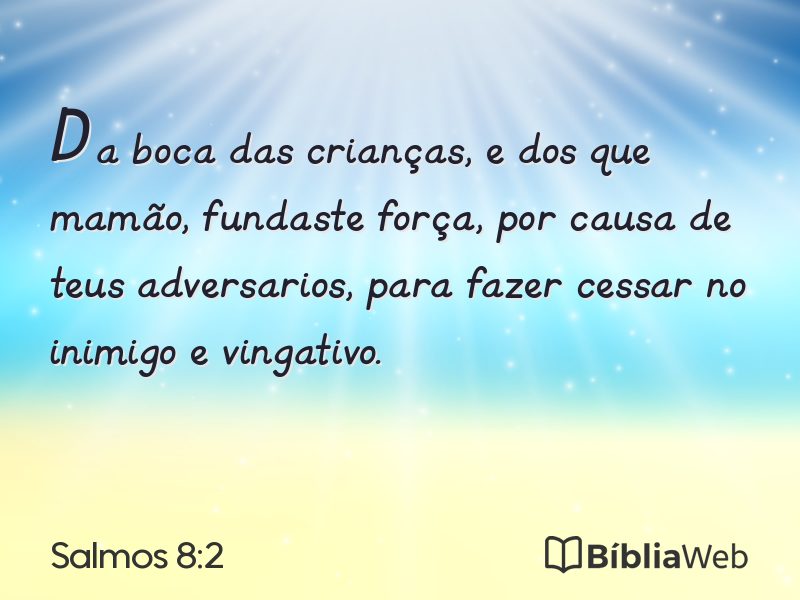 Salmos 8:2 em imagem para compartilhar
