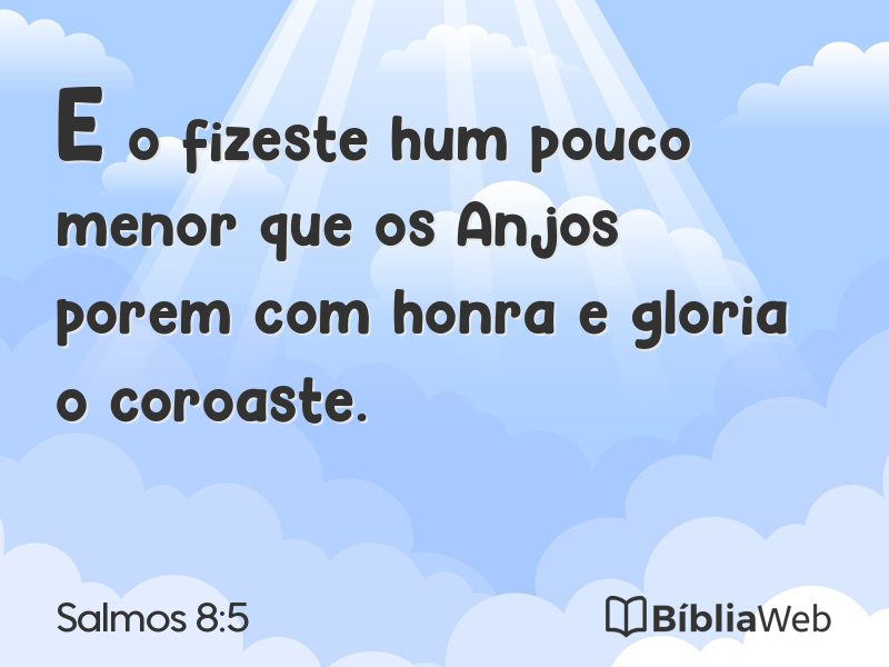 Salmos 8:5 em imagem para compartilhar