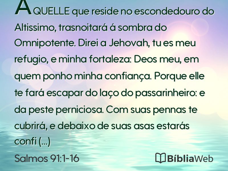 Salmos 91:1-16 em imagem para compartilhar