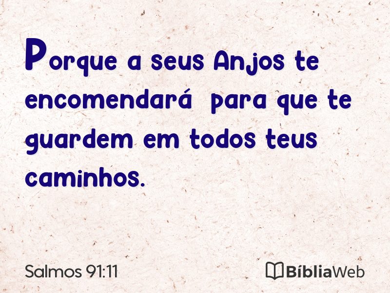 Salmos 91:11 em imagem para compartilhar