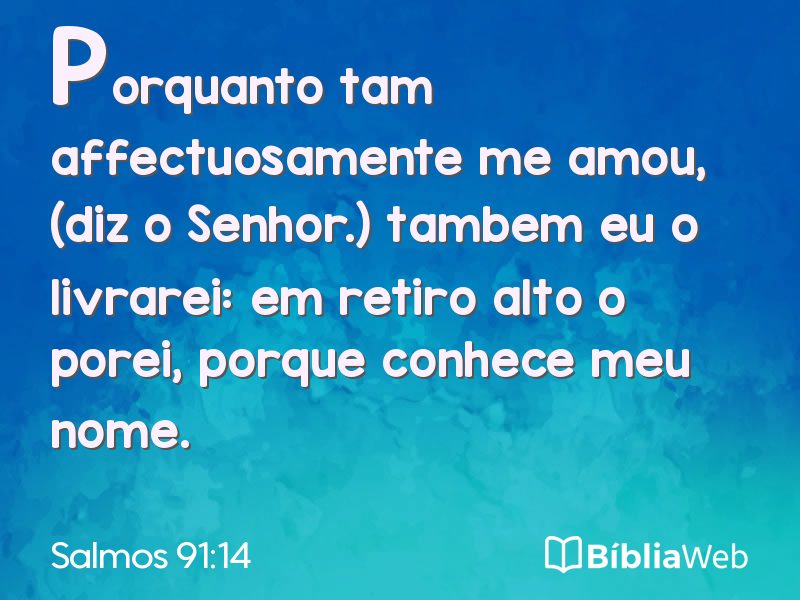 Salmos 91:14 em imagem para compartilhar