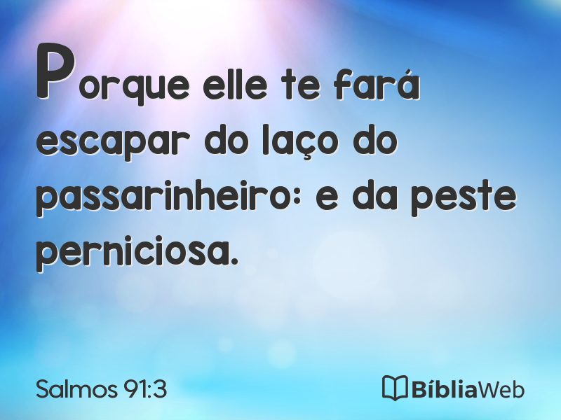 Salmos 91:3 em imagem para compartilhar