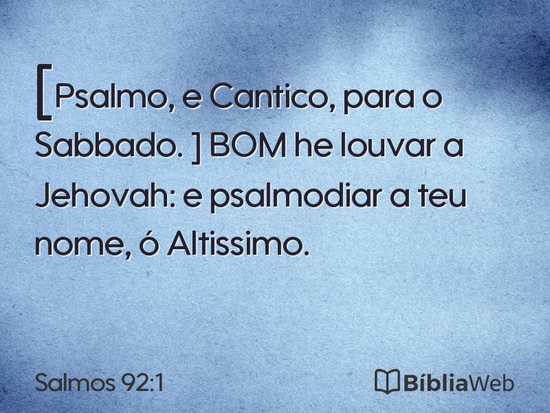 Salmos 92:1 em imagem para compartilhar