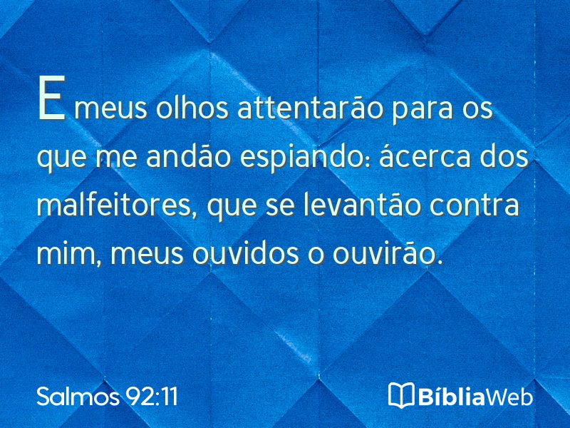 Salmos 92:11 em imagem para compartilhar