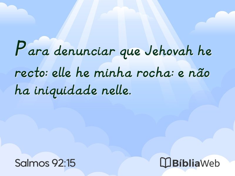 Salmos 92:15 em imagem para compartilhar