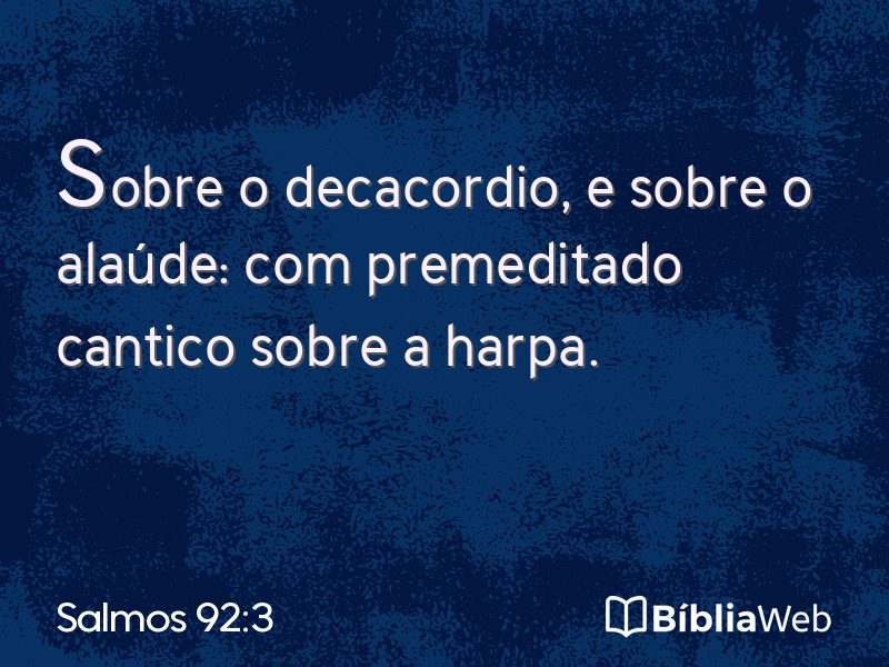 Salmos 92:3 em imagem para compartilhar