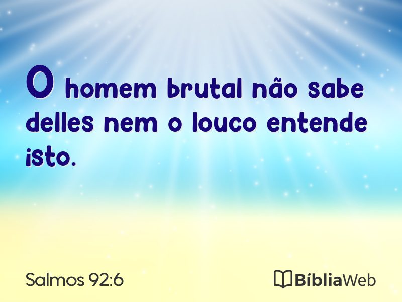 Salmos 92:6 em imagem para compartilhar