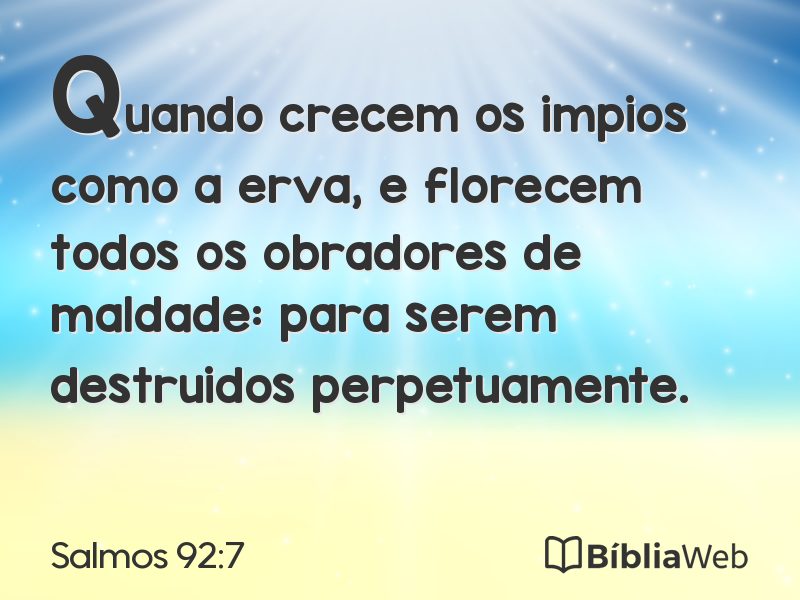 Salmos 92:7 em imagem para compartilhar