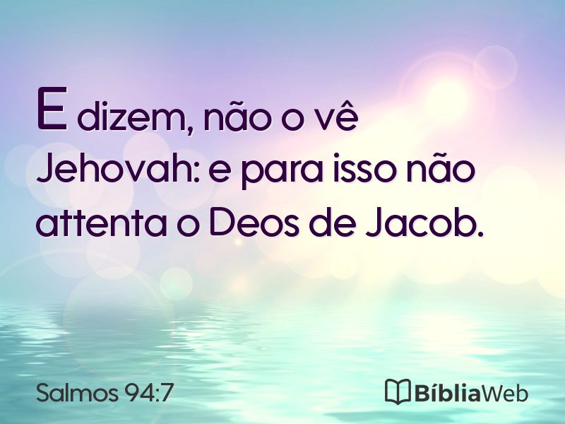Salmos 94:7 em imagem para compartilhar