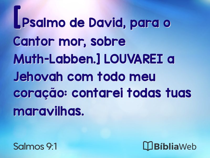 Salmos 9:1 em imagem para compartilhar