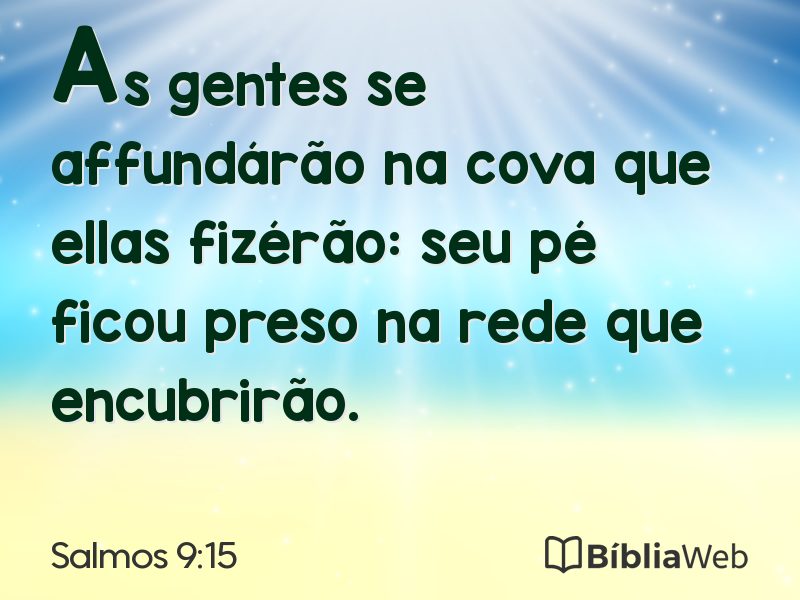 Salmos 9:15 em imagem para compartilhar