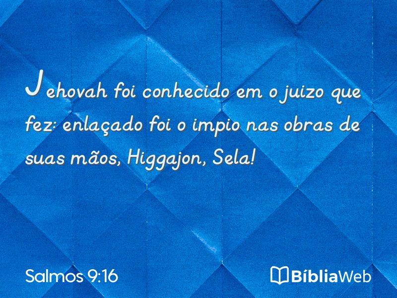 Salmos 9:16 em imagem para compartilhar