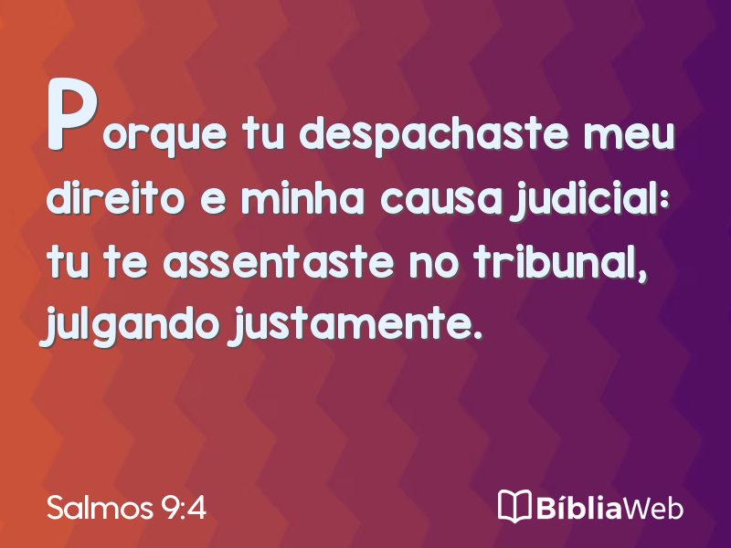 Salmos 9:4 em imagem para compartilhar