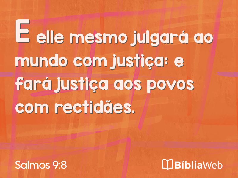 Salmos 9:8 em imagem para compartilhar