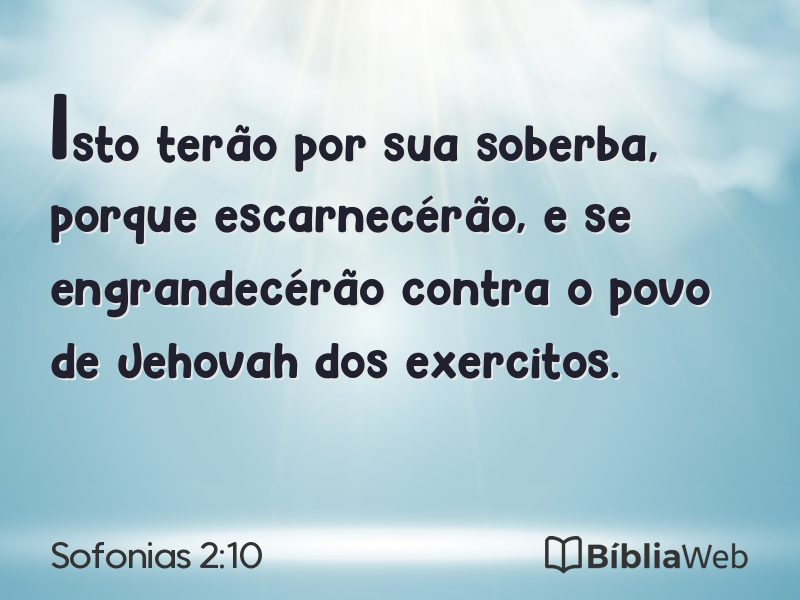 Sofonias 2:10 em imagem para compartilhar