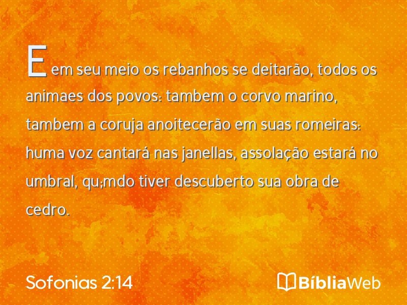Sofonias 2:14 em imagem para compartilhar