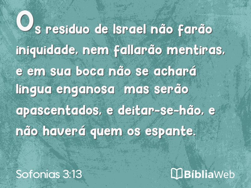Sofonias 3:13 em imagem para compartilhar