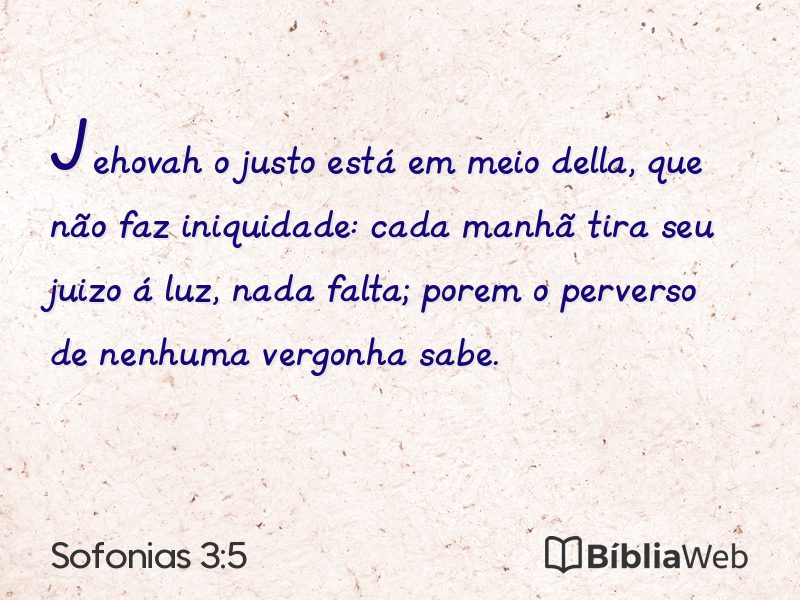 Sofonias 3:5 em imagem para compartilhar