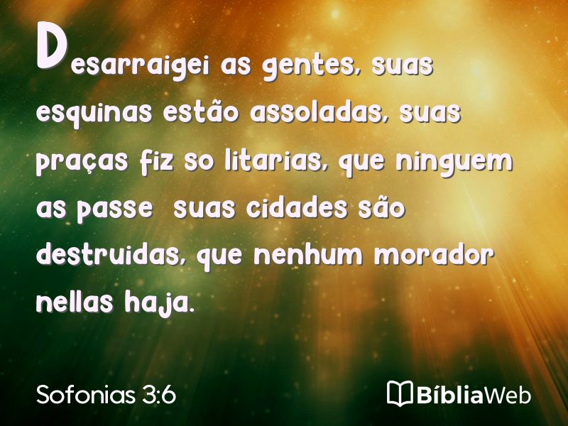 Sofonias 3:6 em imagem para compartilhar