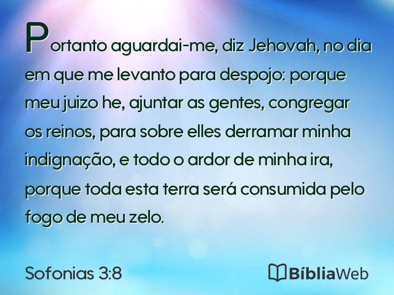 Sofonias 3:8 em imagem para compartilhar