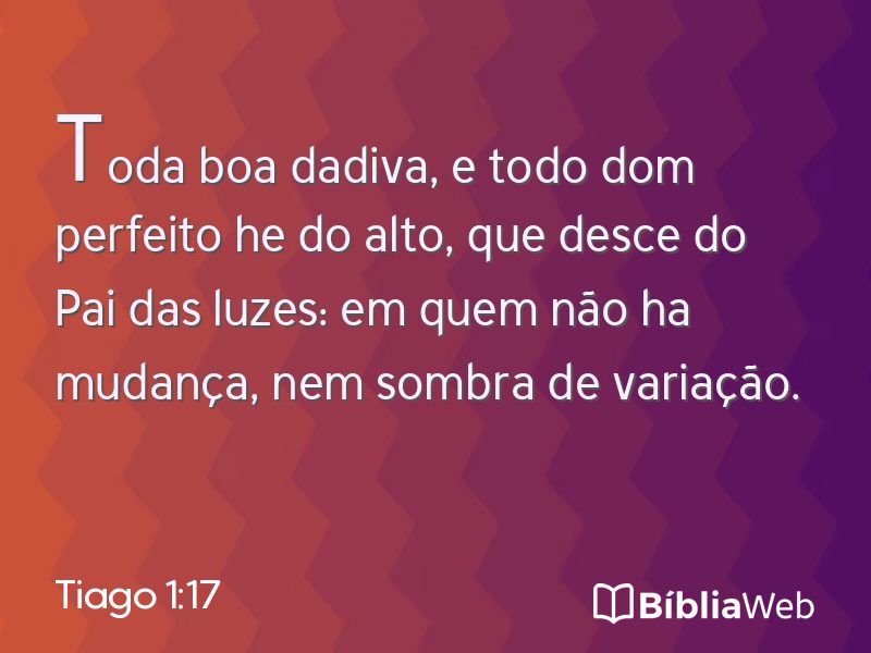 Tiago 1:17 em imagem para compartilhar