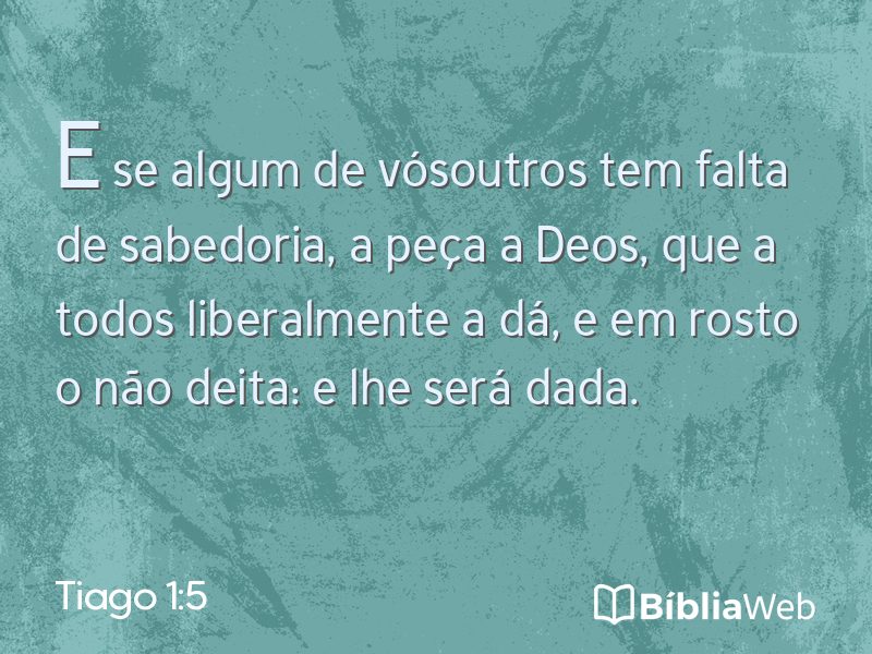 Tiago 1:5 em imagem para compartilhar