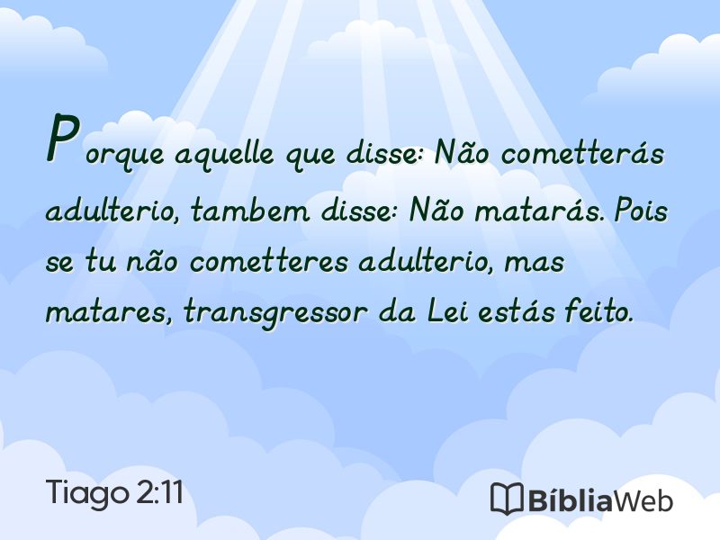 Tiago 2:11 em imagem para compartilhar