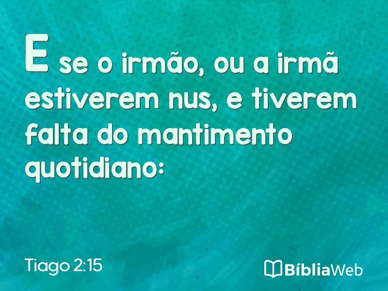 Tiago 2:15 em imagem para compartilhar