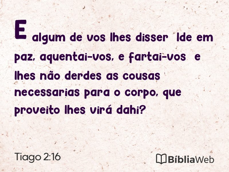Tiago 2:16 em imagem para compartilhar