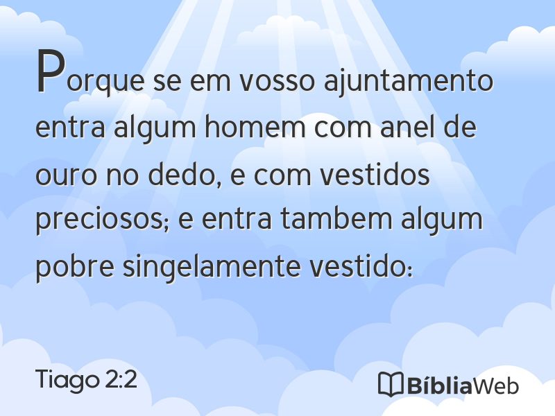 Tiago 2:2 em imagem para compartilhar