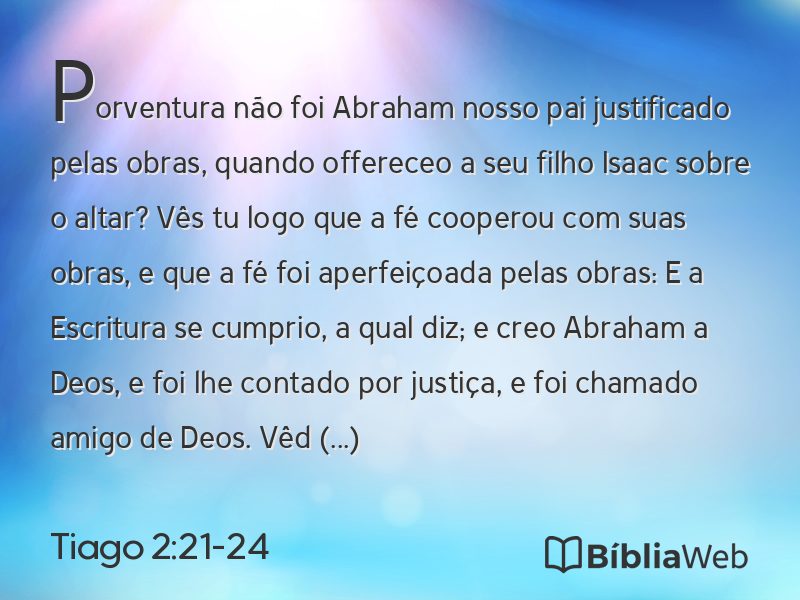 Tiago 2:21-24 em imagem para compartilhar