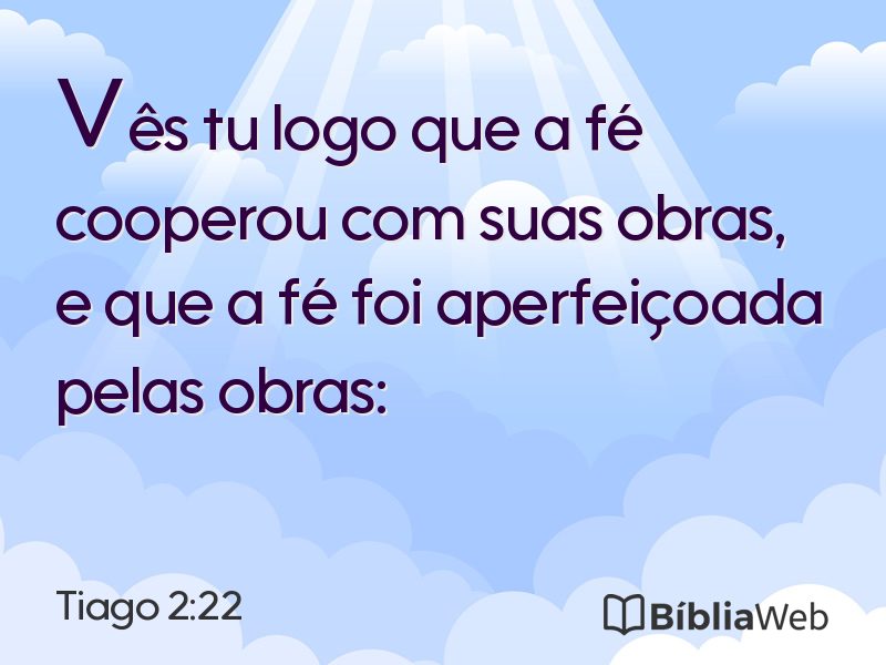 Tiago 2:22 em imagem para compartilhar