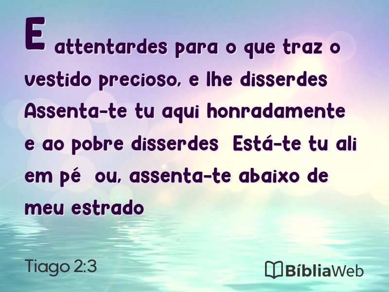 Tiago 2:3 em imagem para compartilhar