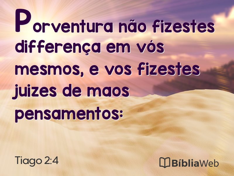 Tiago 2:4 em imagem para compartilhar